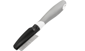 Hrebeň proti blchám pre psy a mačky Hrebeň proti blchám pre psa a mačku s jemnými kovovými zubami a ergonomickou rukoväťou, na odstránenie bĺch a nečistôt.