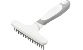 Kefa na psiu podsadu Hrebeň na podsadu pre psa s 32 kovovými pinmi a ergonomickou bielou rukoväťou, na úpravu a odstránenie prebytočnej srsti.