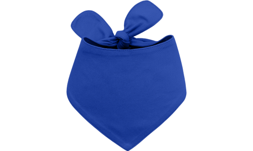 Modrá bavlněná psí bandana s uzlem, snadno se pere, vhodná pro psy a kočky, lehká pro pohodlí domácích mazlíčků.