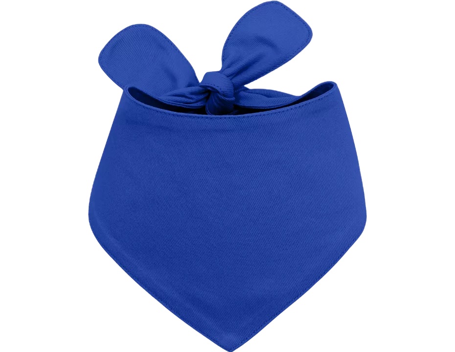Personalizovaná Bavlnená šatka pre Psy s Vyšitým Menom Modrá bavlněná personalizovaná psí bandana s uzlem, snadno se pere, přizpůsobitelné výšivkou jména.