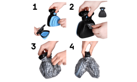 Ľahko čistiteľný prenosný Pooper Scooper pre Psov so Systémom na Pripevnenie - Zahrnuté ekologické tašky Ľahko čistiteľný prenosný Pooper Scooper pre Psov so Systémom na Pripevnenie - Zahrnuté ekologické tašky