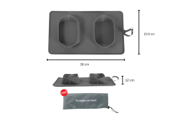 Skladacia Cestovná Miska pre Psa – 1200 ml, dvojitá miska so skladacou podložkou na krmivo Skladacia Cestovná Miska pre Psa – 1200 ml, dvojitá miska so skladacou podložkou na krmivo